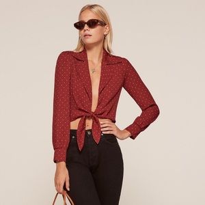 Reformation cropped blouse